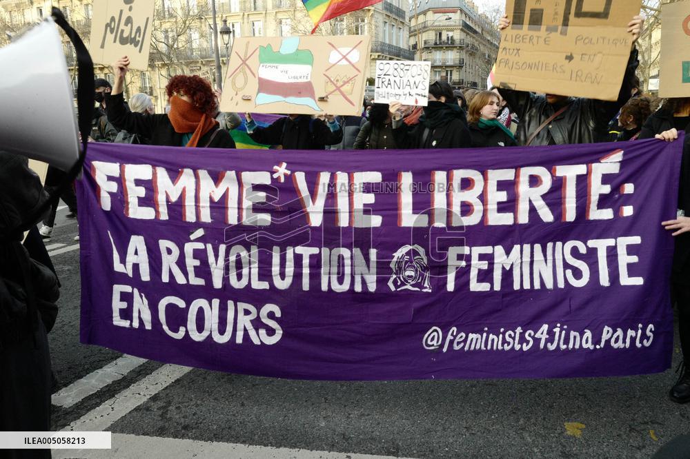 Demonstration Against Repression in Iran - Paris
