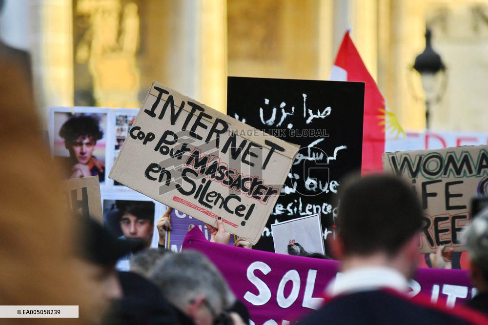 Demonstration Against Repression in Iran - Paris