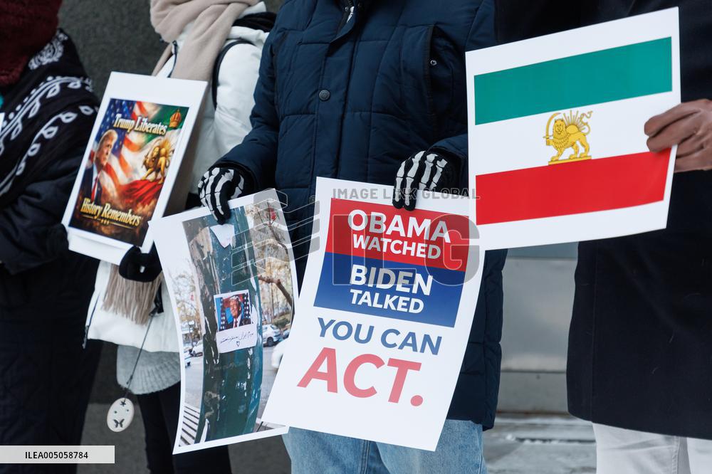 Iranians in Estonia rally outside the US. Embassy in Tallinn