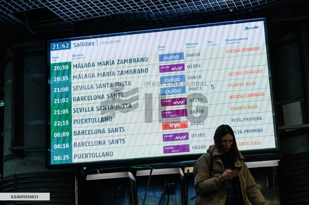 AVE Train Traffic Suspended In Madrid - Spain