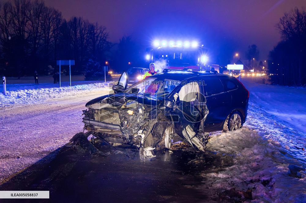 Wintry traffic conditions