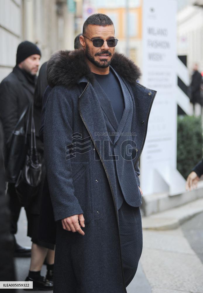 MFW - Ricky Martin Leaves Armani