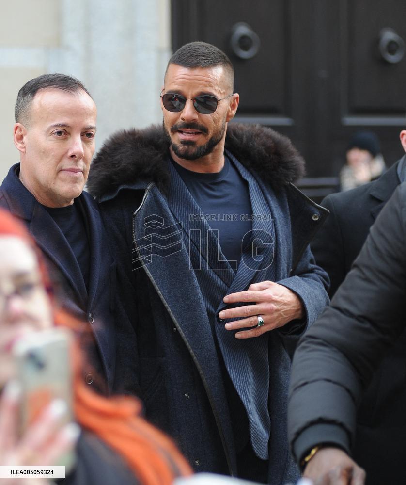 MFW - Ricky Martin Leaves Armani