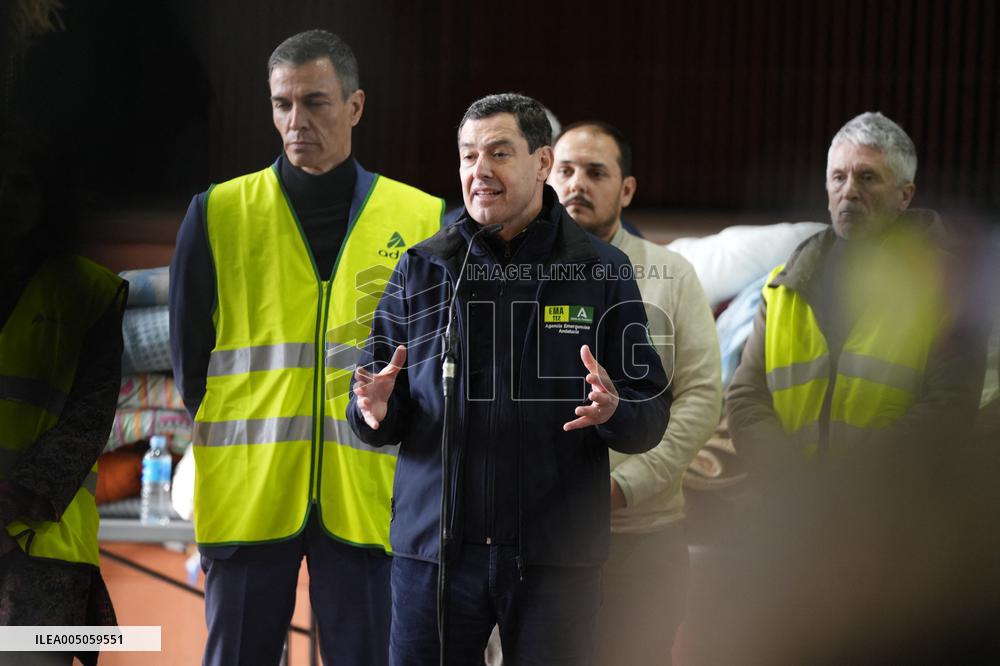 Pedro Sanchez Visits Accident Victims In Adamuz - Spain