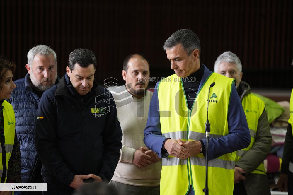Pedro Sanchez Visits Accident Victims In Adamuz - Spain