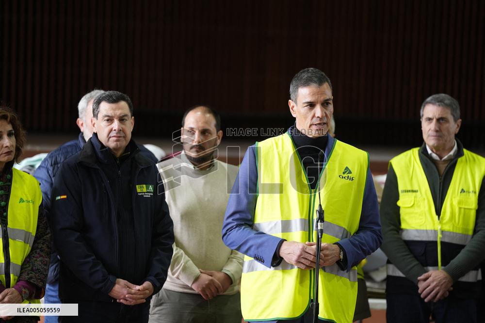 Pedro Sanchez Visits Accident Victims In Adamuz - Spain