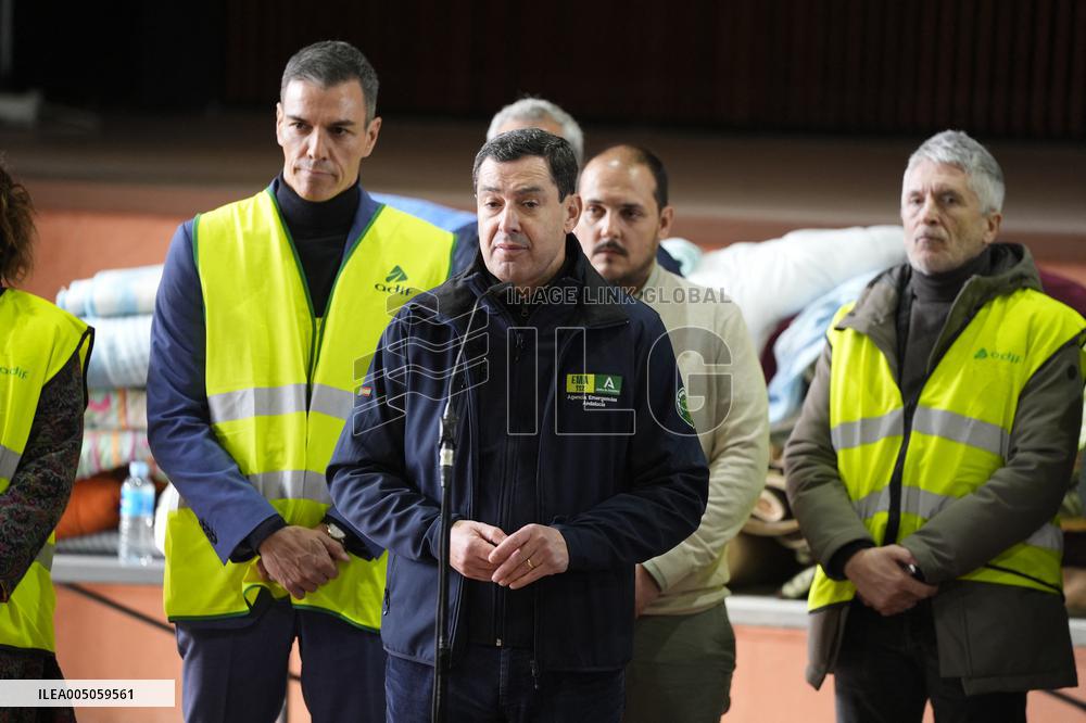 Pedro Sanchez Visits Accident Victims In Adamuz - Spain