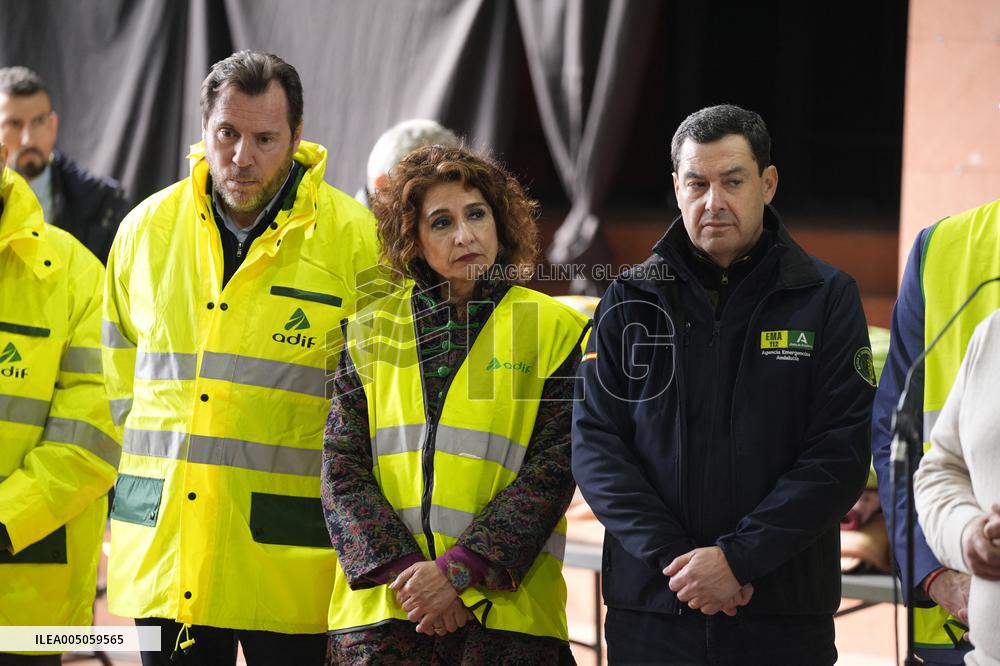 Pedro Sanchez Visits Accident Victims In Adamuz - Spain