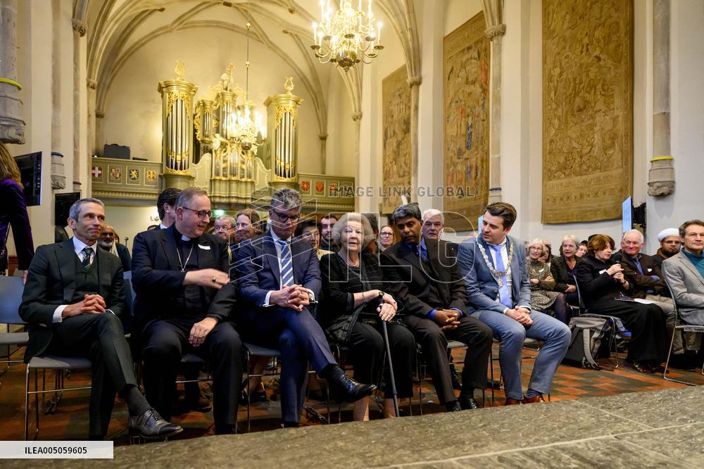 Princess Beatrix At the Work Symposium Connected in Freedom - Utrecht