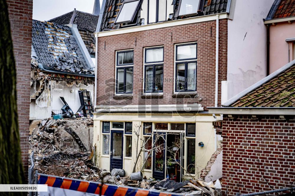 Damage After Explosion and Fire in Utrecht City Center - Netherlands