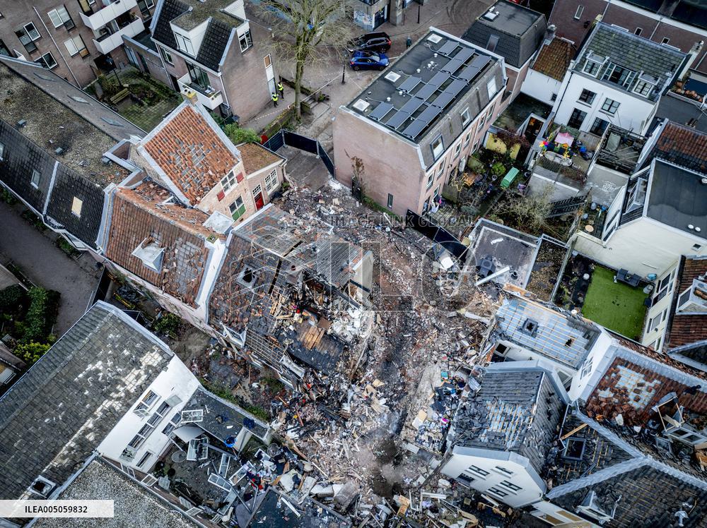 Damage After Explosion and Fire in Utrecht City Center - Netherlands