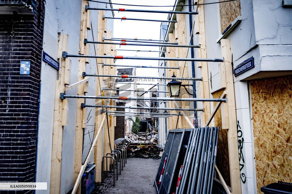 Damage After Explosion and Fire in Utrecht City Center - Netherlands