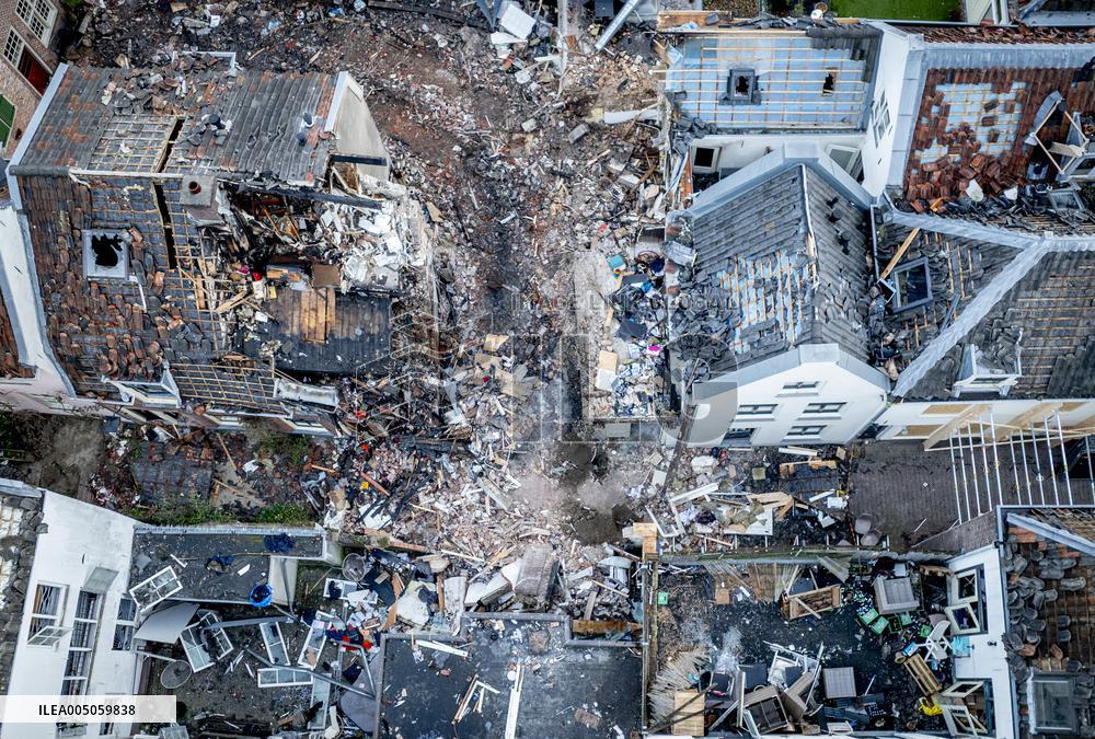 Damage After Explosion and Fire in Utrecht City Center - Netherlands
