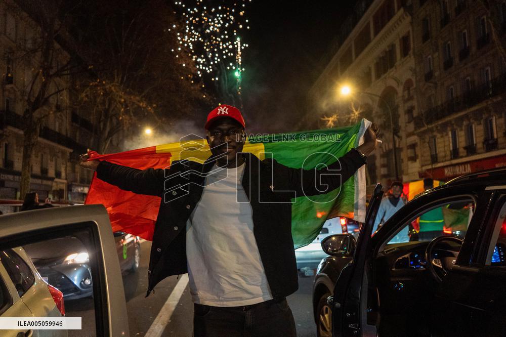 Celebration After Senegal's Victory at The African Cup of Nations - Paris