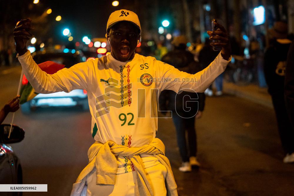 Celebration After Senegal's Victory at The African Cup of Nations - Paris