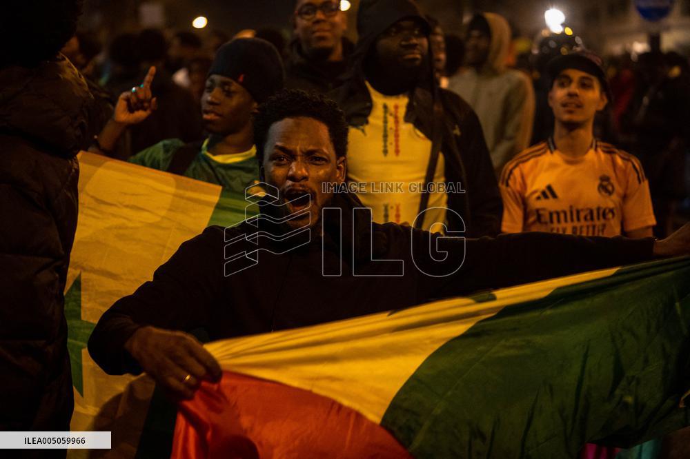 Celebration After Senegal's Victory at The African Cup of Nations - Paris