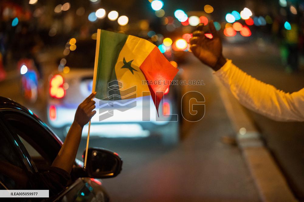 Celebration After Senegal's Victory at The African Cup of Nations - Paris