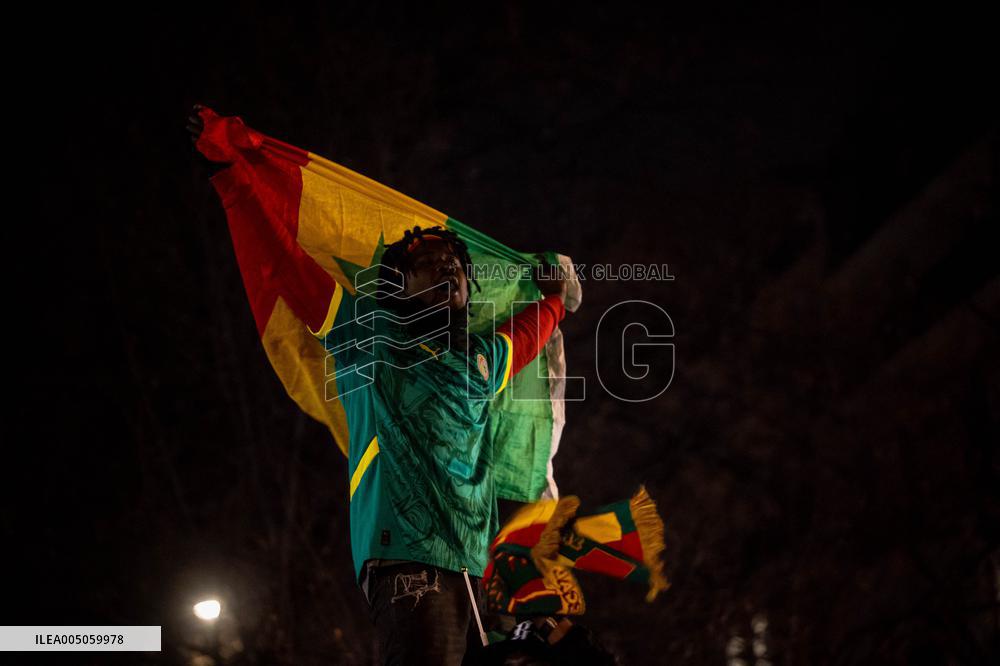 Celebration After Senegal's Victory at The African Cup of Nations - Paris