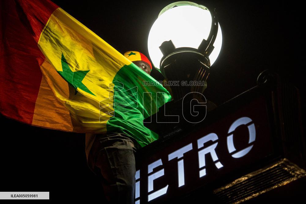 Celebration After Senegal's Victory at The African Cup of Nations - Paris