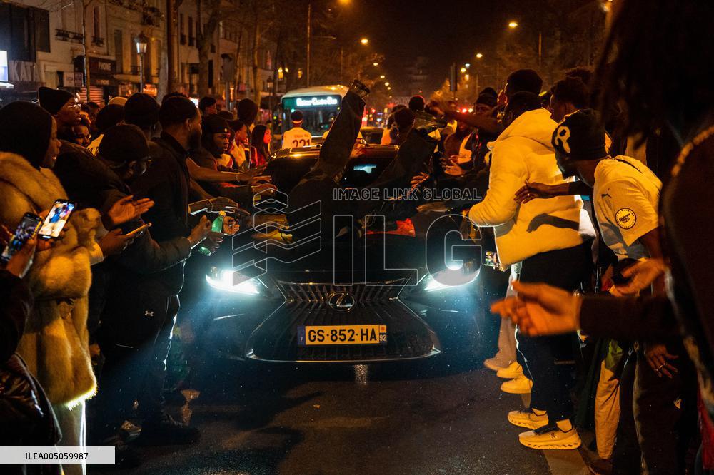 Celebration After Senegal's Victory at The African Cup of Nations - Paris