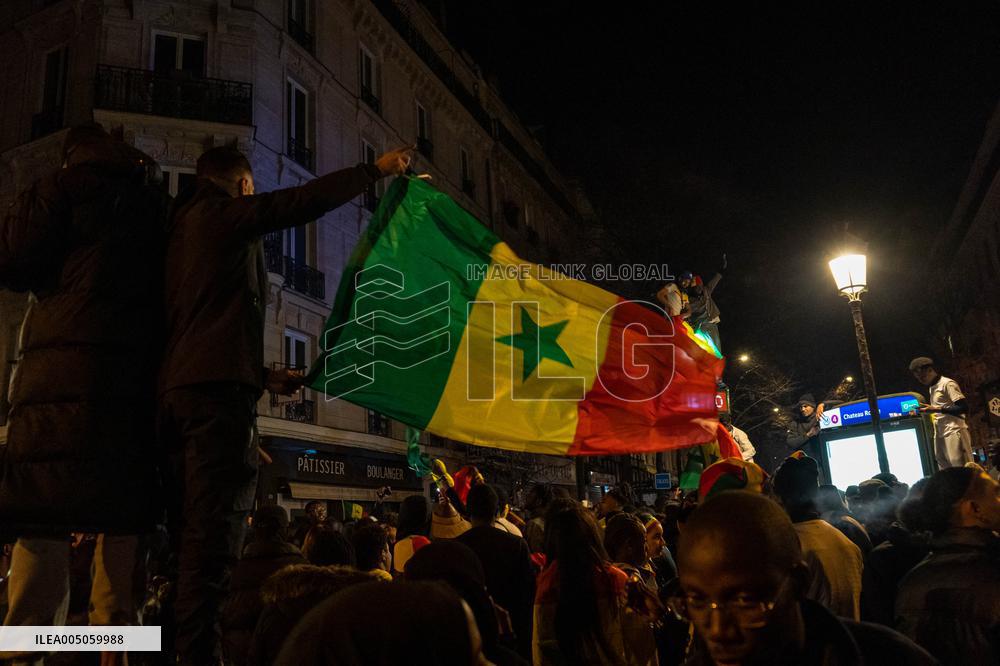 Celebration After Senegal's Victory at The African Cup of Nations - Paris