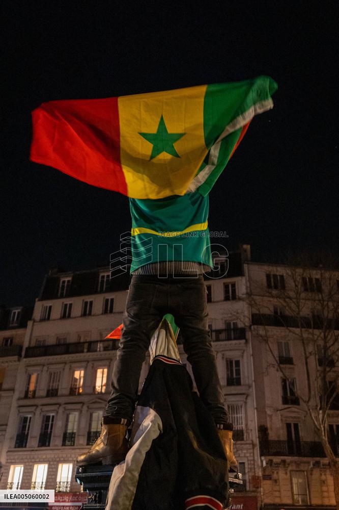 Celebration After Senegal's Victory at The African Cup of Nations - Paris
