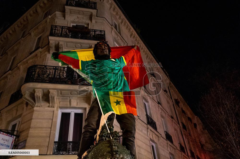 Celebration After Senegal's Victory at The African Cup of Nations - Paris