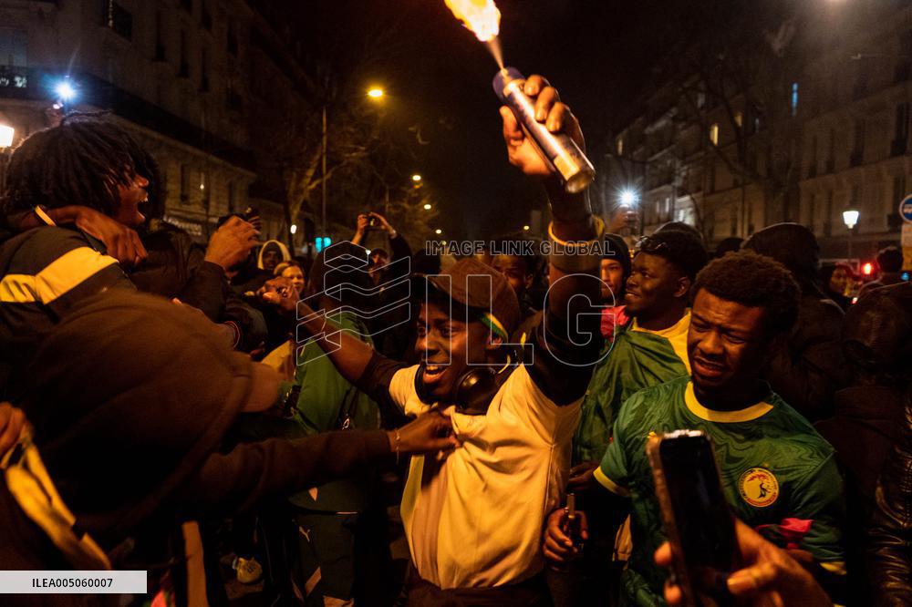 Celebration After Senegal's Victory at The African Cup of Nations - Paris