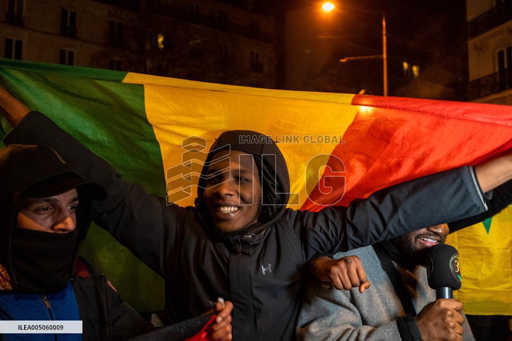 Celebration After Senegal's Victory at The African Cup of Nations - Paris