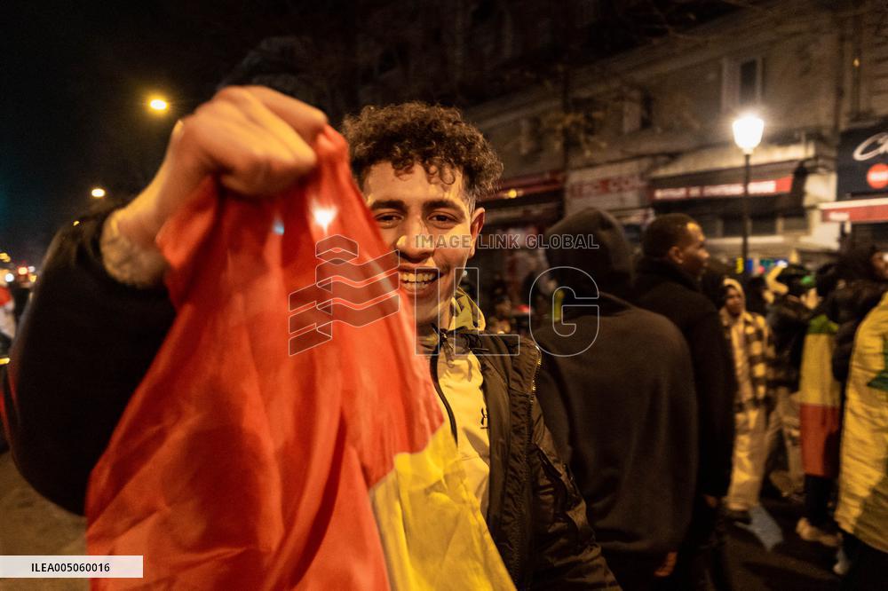 Celebration After Senegal's Victory at The African Cup of Nations - Paris