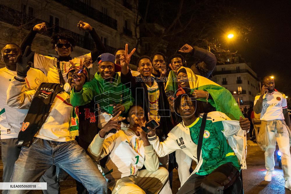 Celebration After Senegal's Victory at The African Cup of Nations - Paris