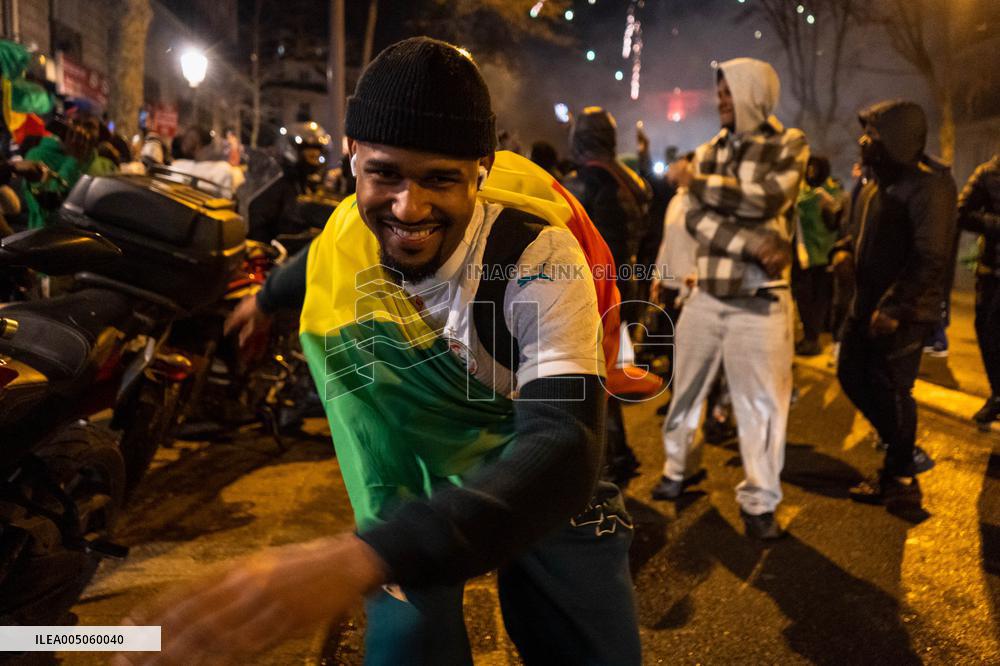 Celebration After Senegal's Victory at The African Cup of Nations - Paris