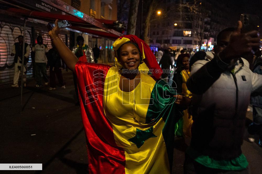 Celebration After Senegal's Victory at The African Cup of Nations - Paris