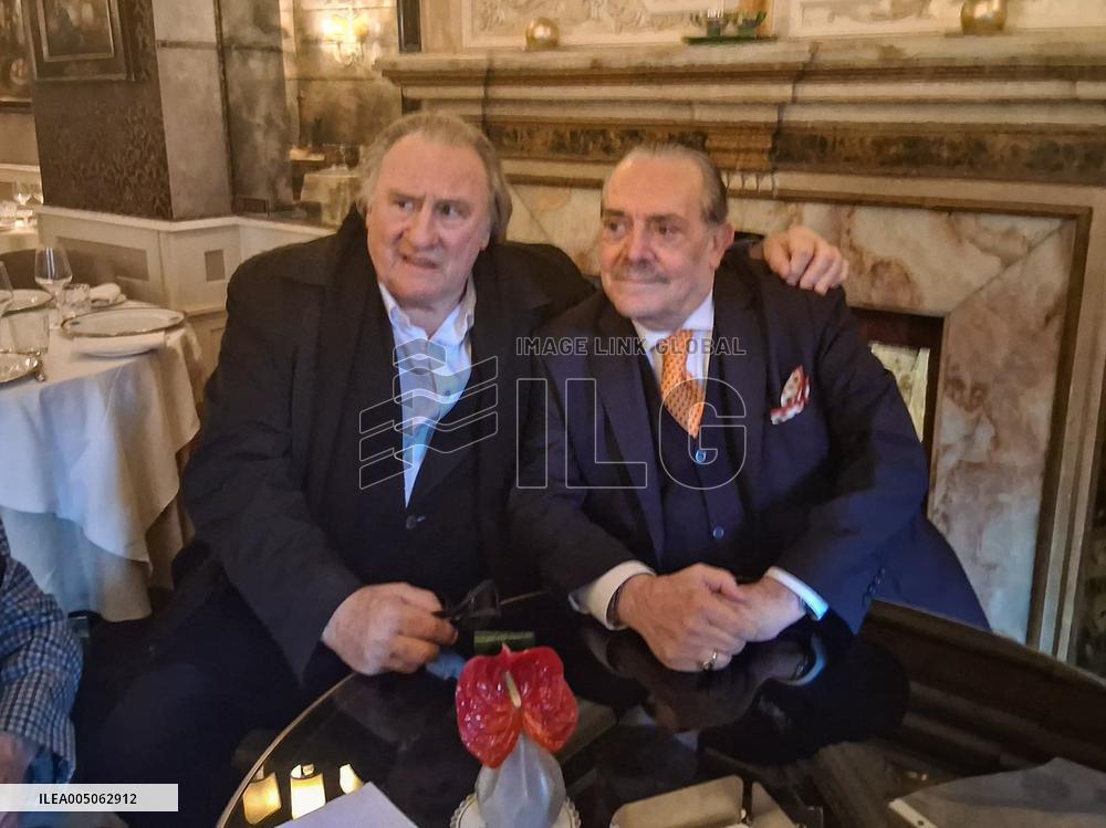 Gerard Depardieu Reconciles With Rino Barillari - Rome