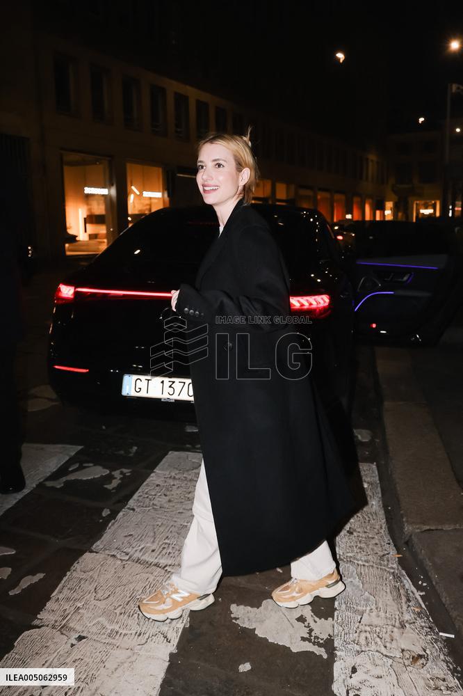 Emma Roberts at Nobu Restaurant for Dinner During MFW - Milan