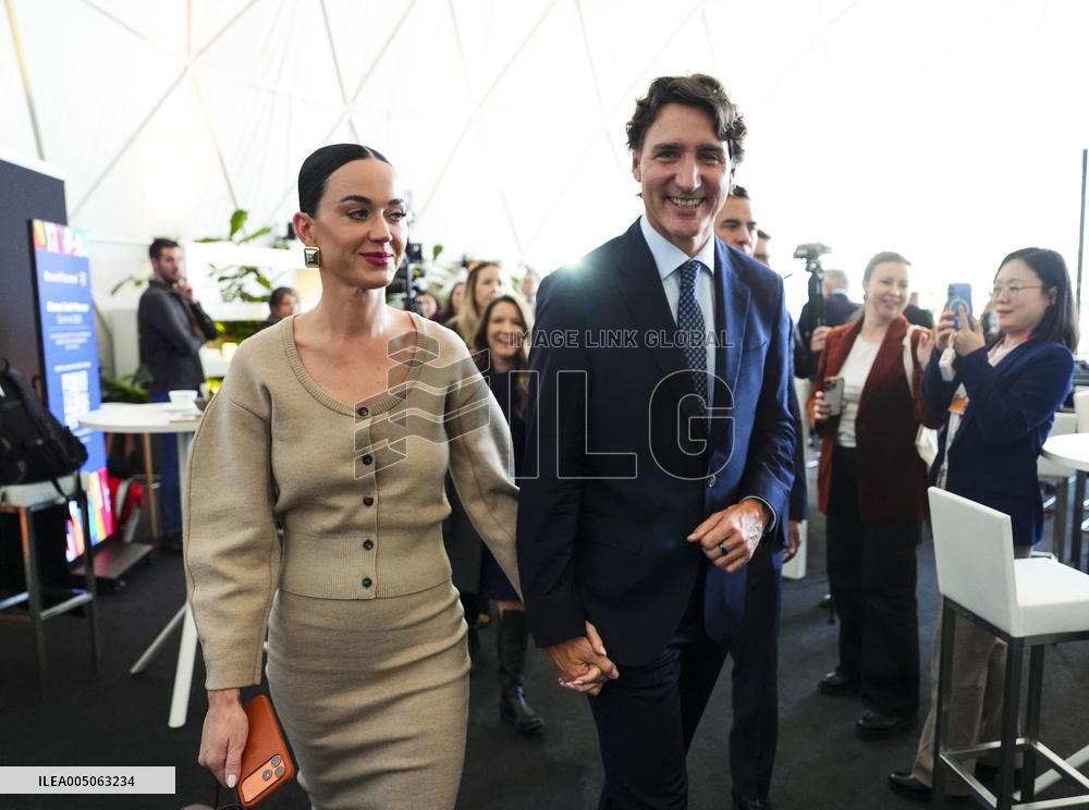 Katy Perry and Justin Trudeau at World Economic Forum Annual Meeting 2026 - Davos