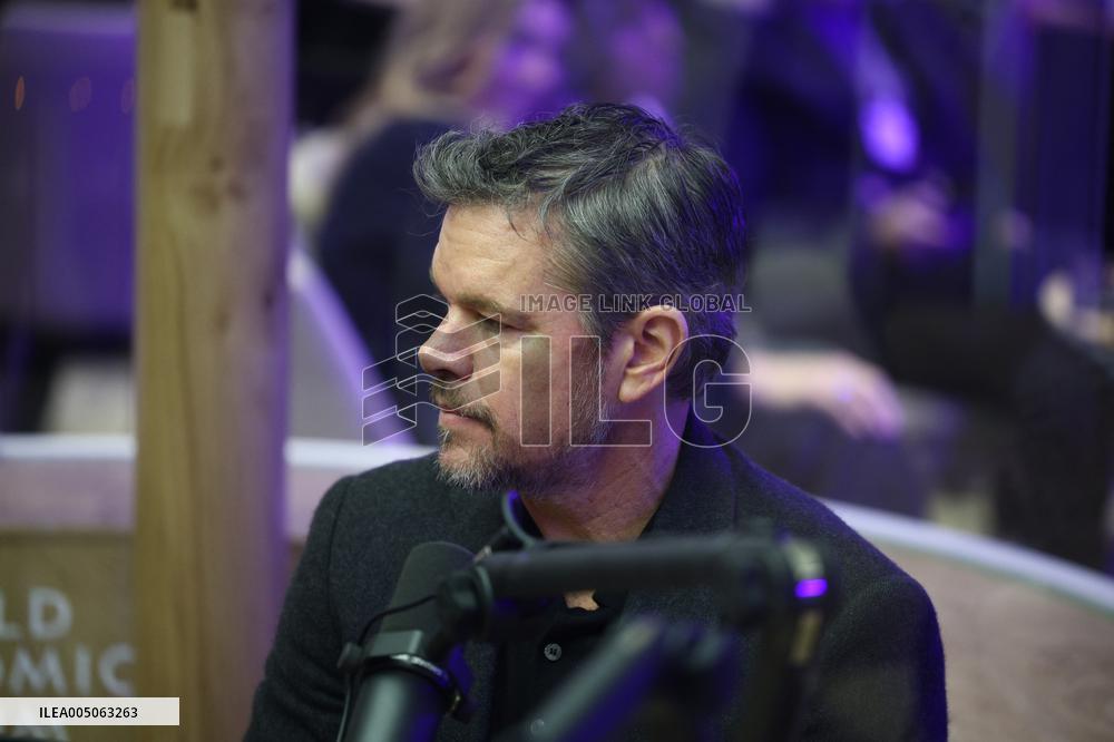 Matt Damon At World Economic Forum Annual Meeting - Davos