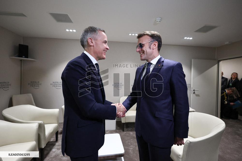 Macron And Carney At World Economic Forum Annual Meeting - Davos