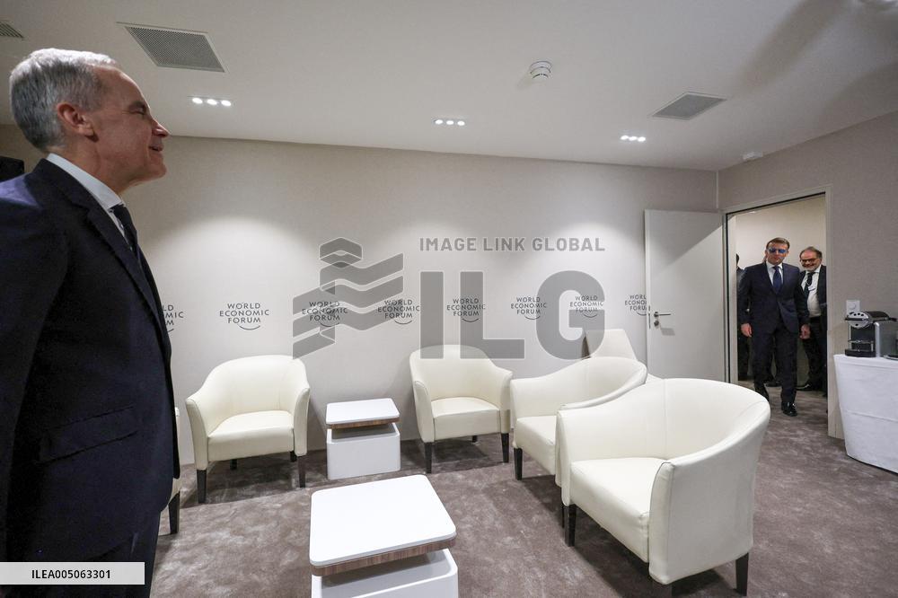 Macron And Carney At World Economic Forum Annual Meeting - Davos