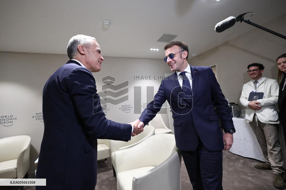 Macron And Carney At World Economic Forum Annual Meeting - Davos