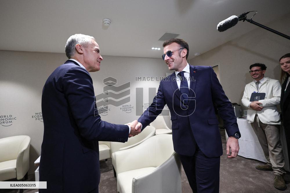 Macron And Carney At World Economic Forum Annual Meeting - Davos