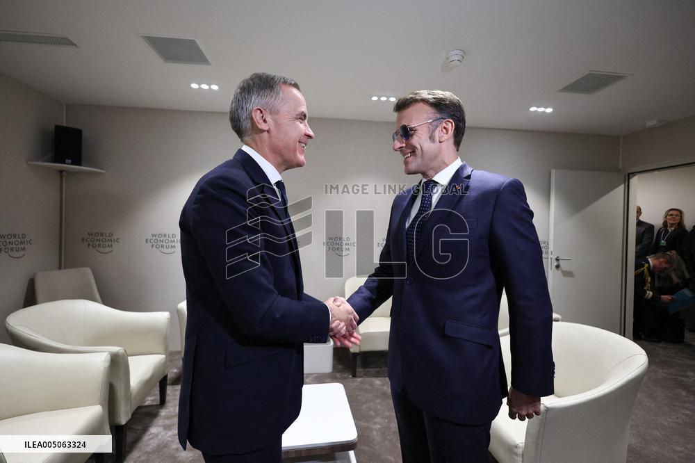 Macron And Carney At World Economic Forum Annual Meeting - Davos
