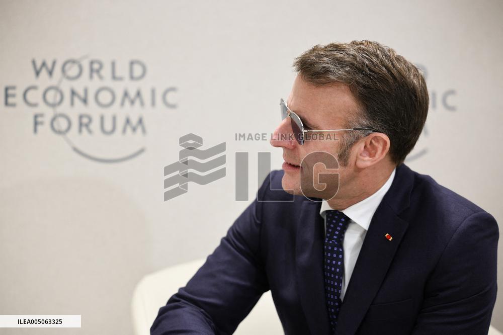 Macron And Carney At World Economic Forum Annual Meeting - Davos