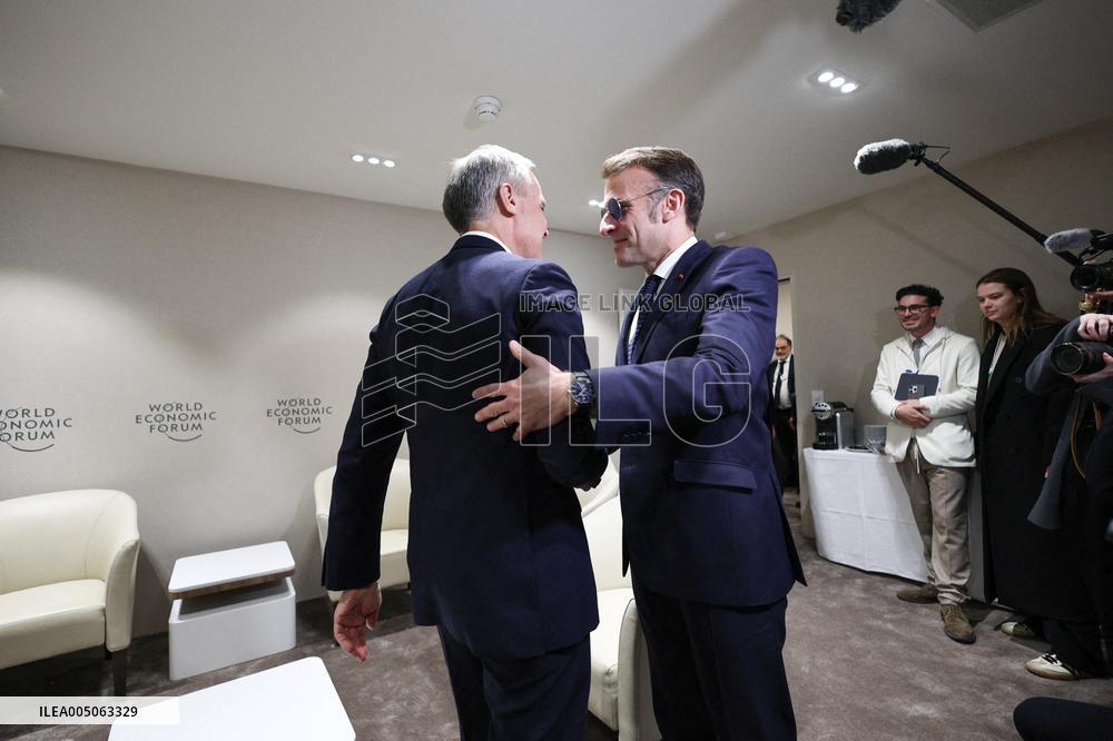 Macron And Carney At World Economic Forum Annual Meeting - Davos