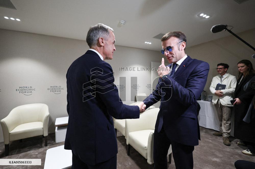 Macron And Carney At World Economic Forum Annual Meeting - Davos