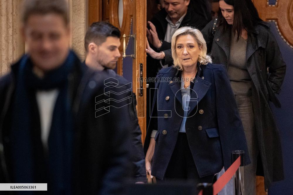 Trial of Marine Le Pen and RN s officials during a break - Paris AJ