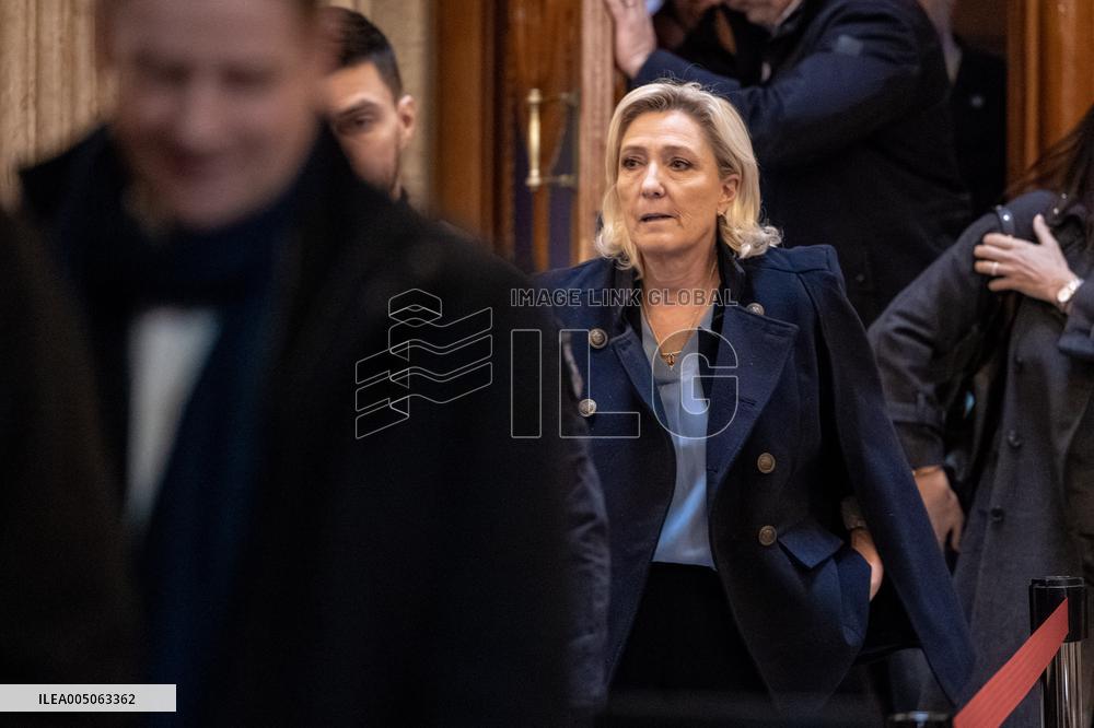 Trial of Marine Le Pen and RN s officials during a break - Paris AJ