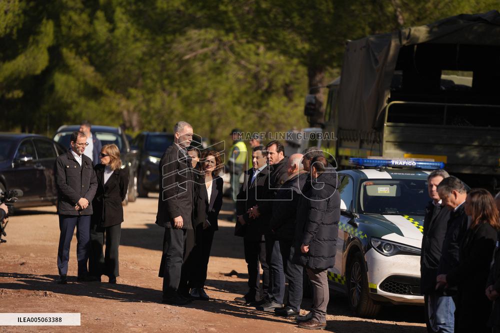 Royals Visit To Command Post After Adamuz Railway Train Accident - Spain