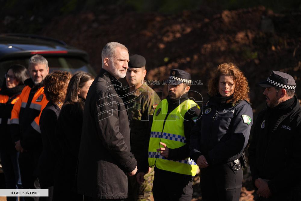Royals Visit To Command Post After Adamuz Railway Train Accident - Spain