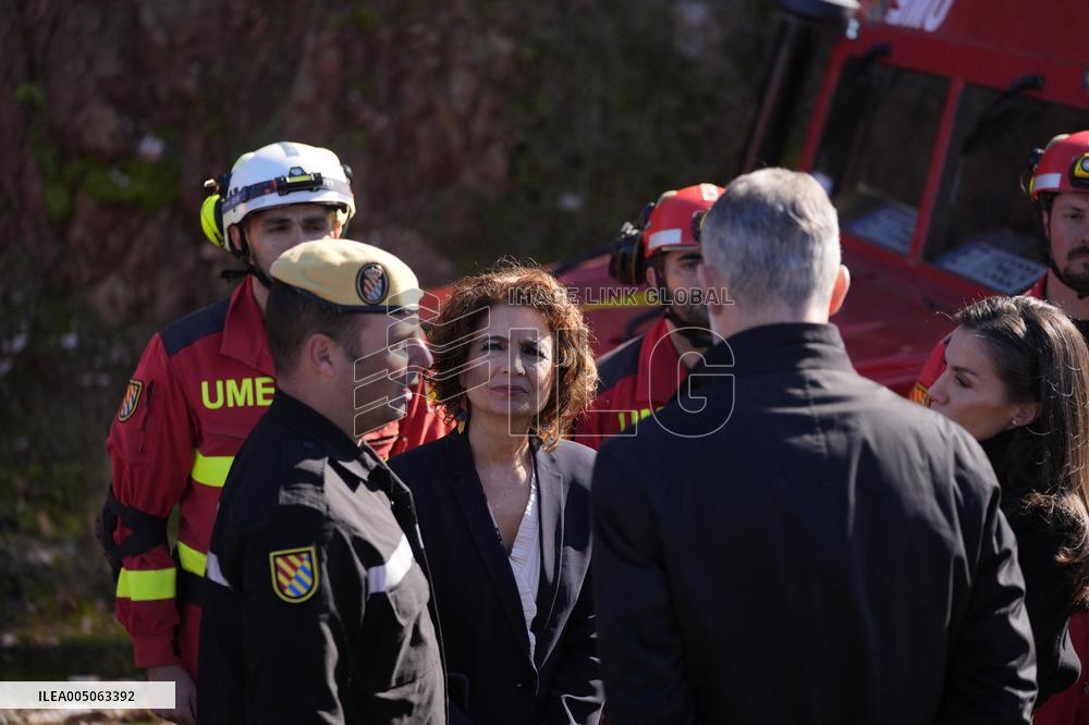 Royals Visit To Command Post After Adamuz Railway Train Accident - Spain